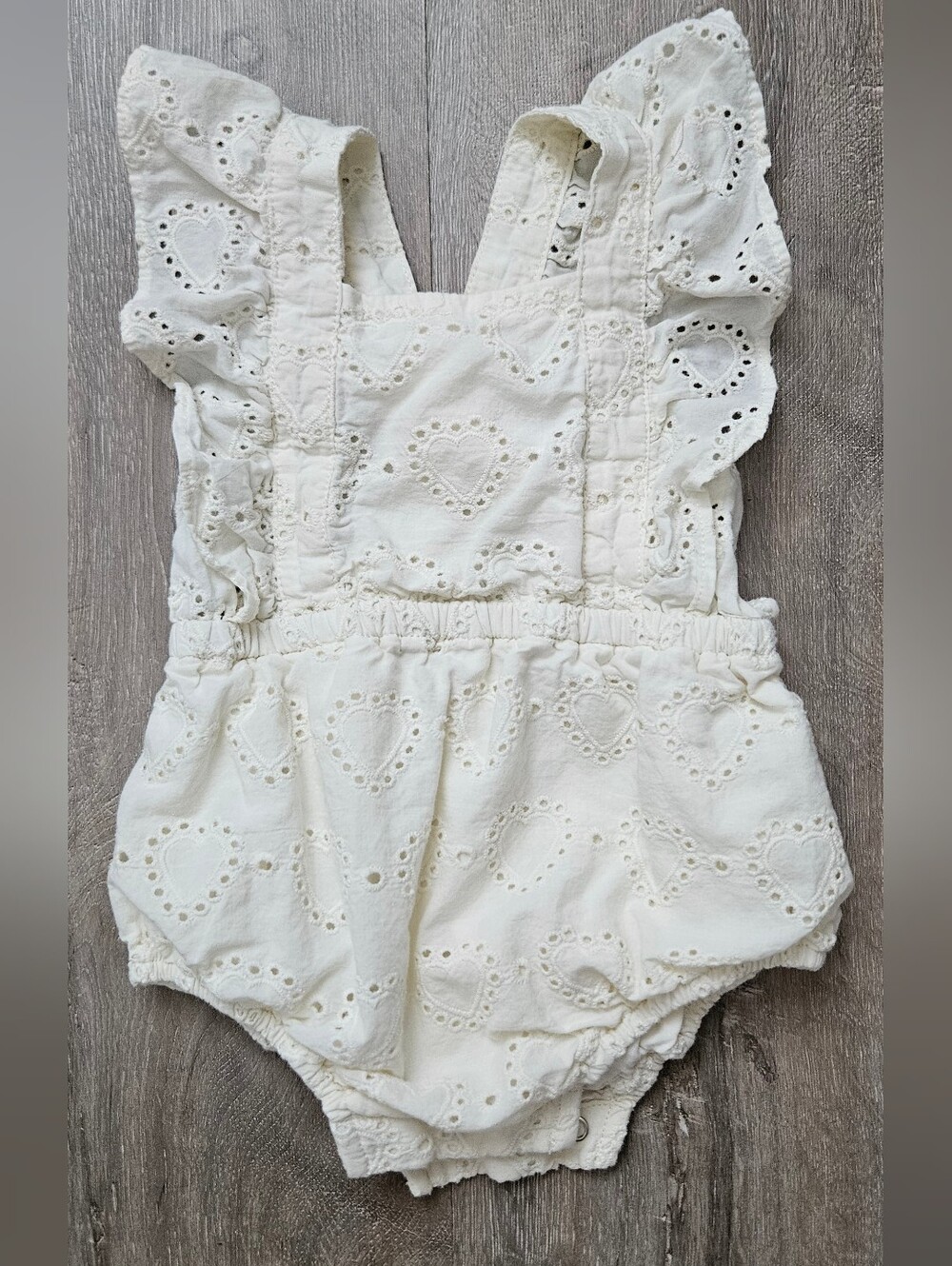 Noralee White Eyelet Heart Romper for Babies